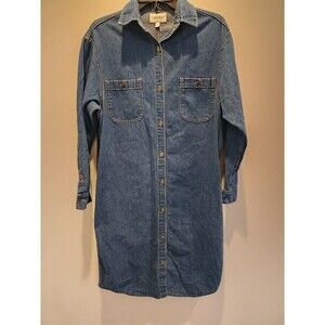 Calvin Klein Denim Shirt Dress Midi Length Long Sleeve Button Up sz 11